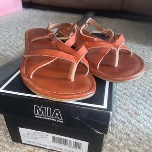 brown strapy sandals!
